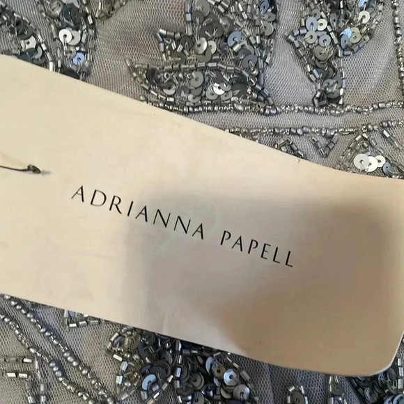 Adrianna papell size 16 Silver floor length gown - Picture 11 of 16